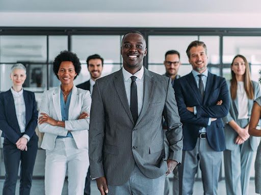 Image of a person confidently striding forward, symbolizing success in career advancement